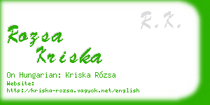 rozsa kriska business card